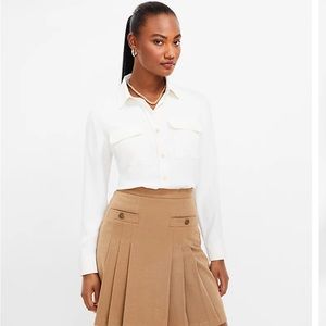 NWT Loft everyday utility shirt. Never worn. Light blue with pockets